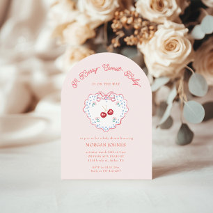 Invitación Berry Sweet Pink Coquette Baby Shower