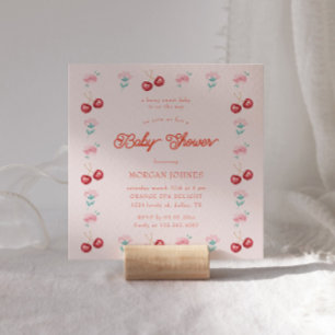 Invitación Berry Sweet Pink Coquette Baby Shower