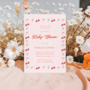 Invitación Berry Sweet Pink Coquette Baby Shower