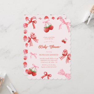 Invitación Berry Sweet Pink Coquette Baby Shower