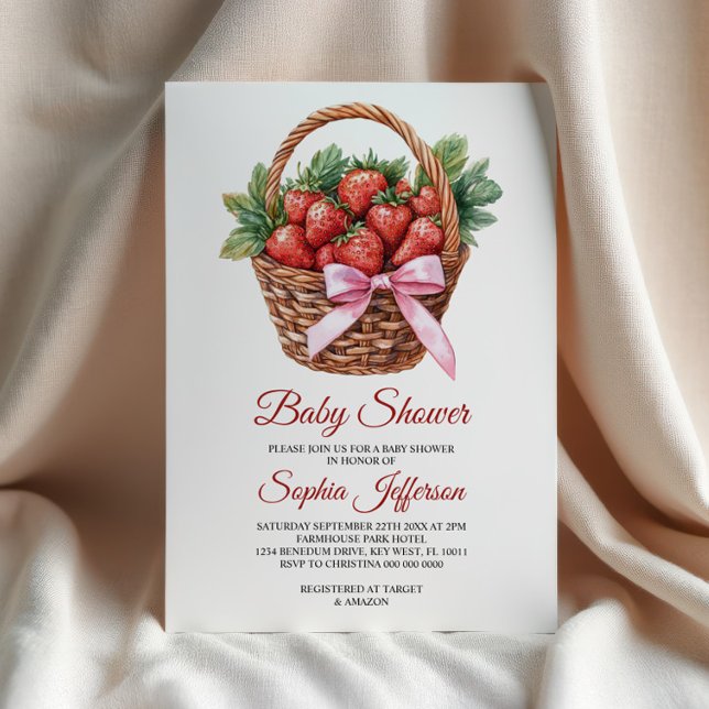 Invitación Berry Sweet Strawberry Baby Shower (Subido por el creador)