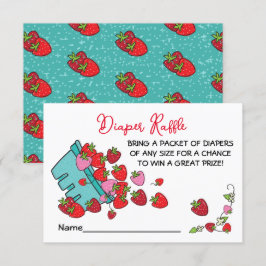 Invitación Berry Sweet Strawberry Baby Shower Diaper Raffle