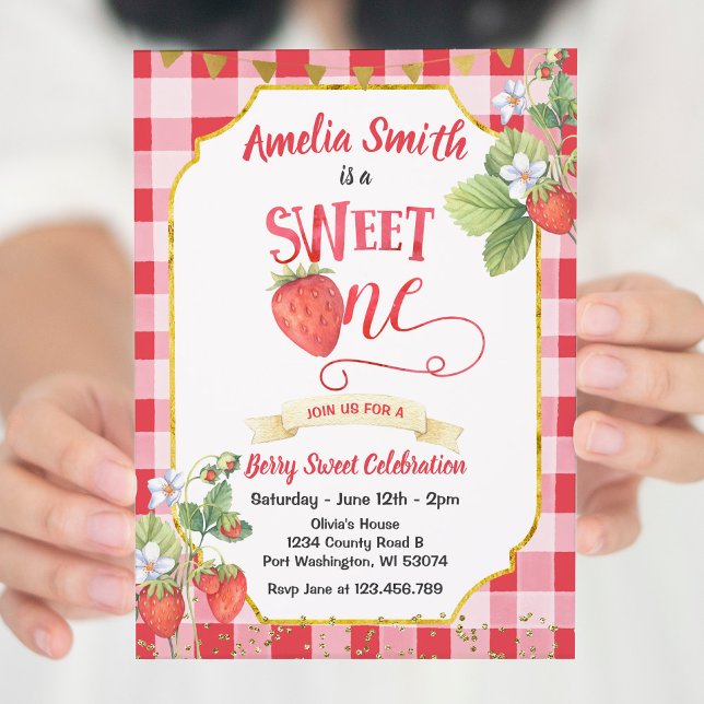 Invitación Berry Sweet Strawberry Birthday Party (Subido por el creador)