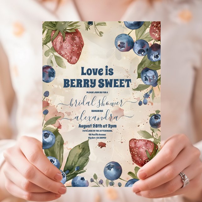 Invitación Berry Sweet Strawberry Bridal Shower (Subido por el creador)