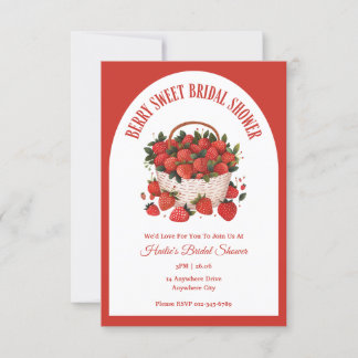 Invitación Berry Sweet Strawberry Bridal Shower