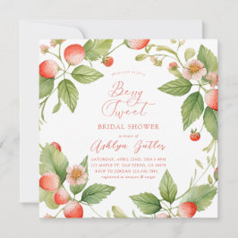 Invitación Berry Sweet Strawberry Bridal Shower Invitation