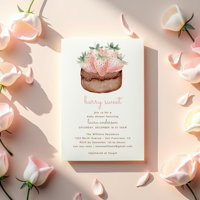 Invitación Berry Sweet Strawberry Cupcake Baby Shower (Subido por el creador)