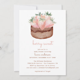 Invitación Berry Sweet Strawberry Cupcake Baby Shower