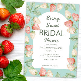 Invitación Berry Sweet Strawberry Mint Green Bridal Shower