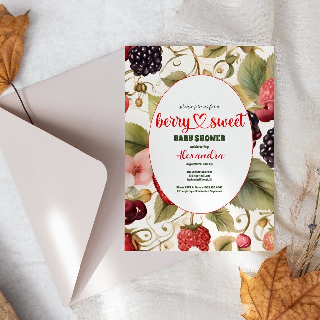 Invitación Berry Sweet Strawberry Red Blue Baby Shower (Subido por el creador)