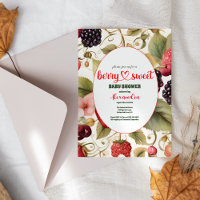 Berry Sweet Strawberry Red Blue Baby Shower
