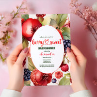 Berry Sweet Strawberry Red Blue Baby Shower