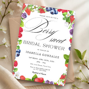 Invitación Berry Sweet Strawberry Wild Berries Bridal Shower