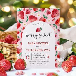 Invitación Berry Sweet Summer Strawberry Baby Shower
