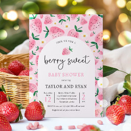 Invitación Berry Sweet Summer Strawberry Baby Shower