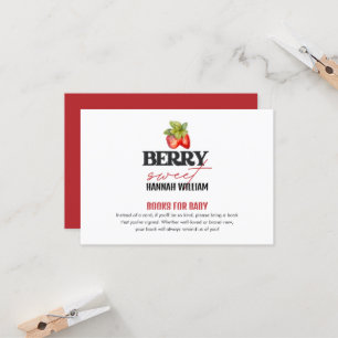 Invitación Berry Sweet Typography Books for Baby Card