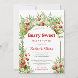 Invitación Berry Sweet Wild Strawberry Woodland Leaves