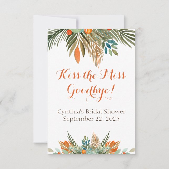Invitación Besa a la señorita Goodbye Bridal Shower Lip Balm  (Anverso)