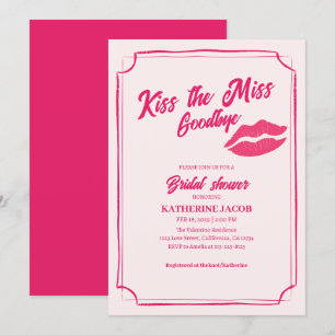 Invitación Besa el adiós a la ducha de novia valentina