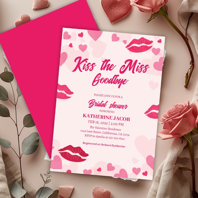 Invitación Besa el adiós a la ducha de novia valentina (Subido por el creador)