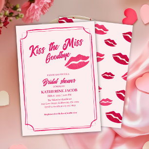 Invitación Besa el adiós a la ducha de novia valentina