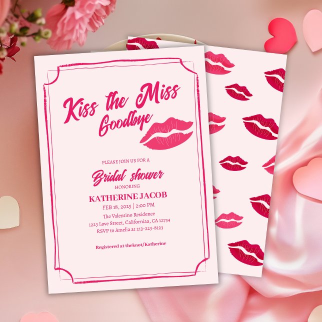 Invitación Besa el adiós a la ducha de novia valentina (Subido por el creador)
