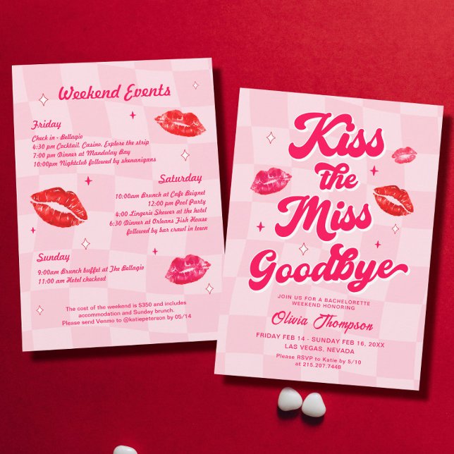 Invitación Besa la fiesta de la señorita Goodbye Bachelorette (Subido por el creador)