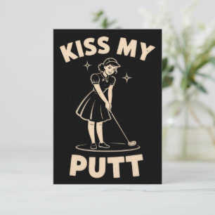 Invitación Besa Mi Putt Retro Vintage Golfista 1940 Amantes d