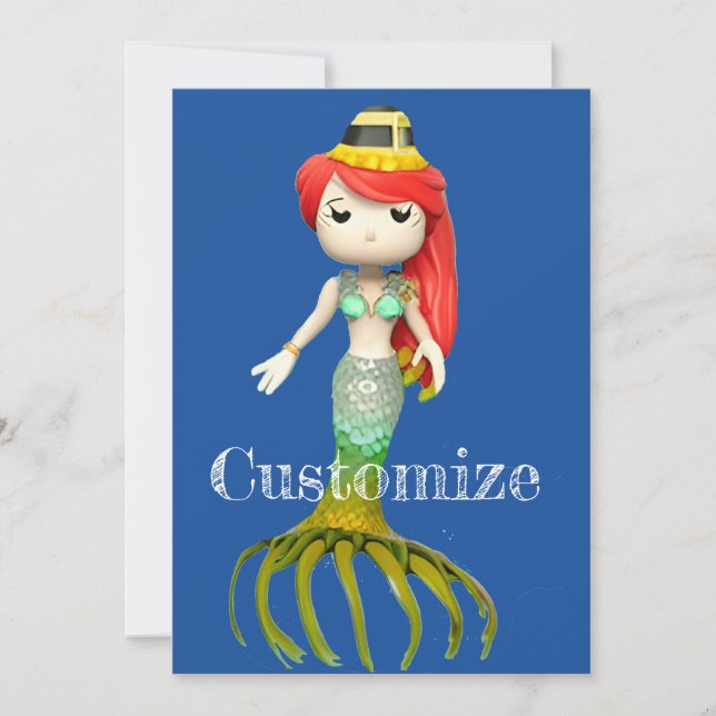 Invitación Besada bruja de sirena, Thunder_Cove (Anverso)