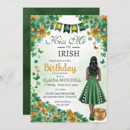 Invitación Bésame soy el Chica irlandés vestido verde St. Pat