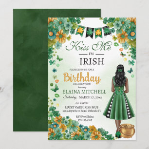 Invitación Bésame soy el Chica irlandés vestido verde St. Pat