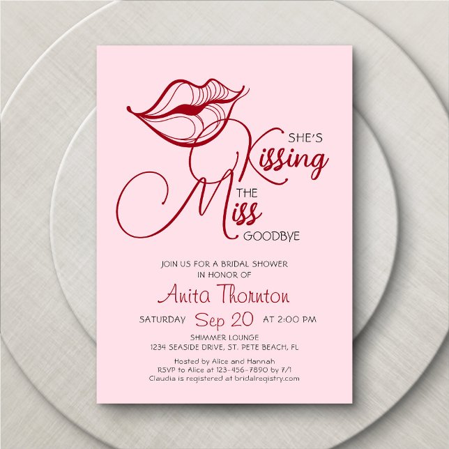 Invitación Besando adiós Bridal Shower (Subido por el creador)