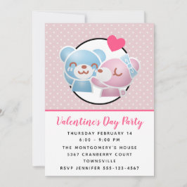Invitación Besando osos adorables Valentines invitan