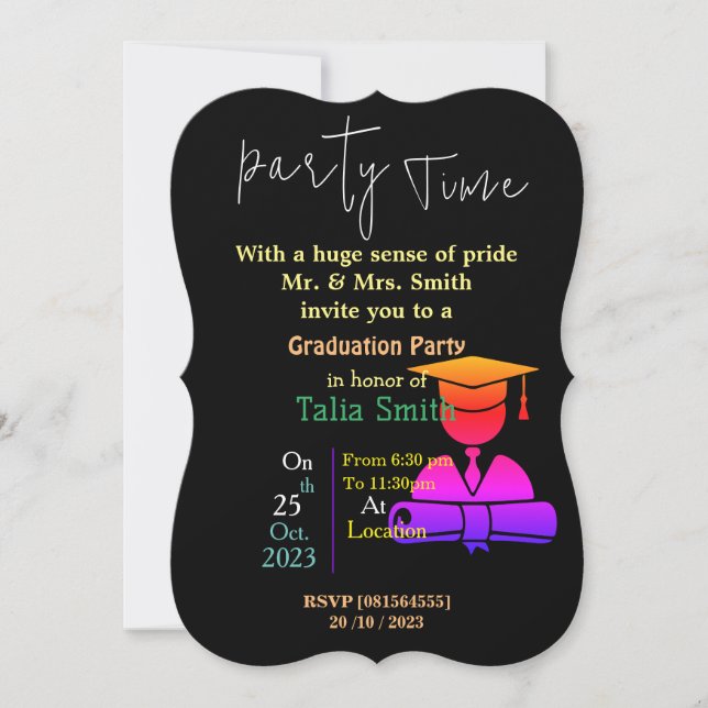 Invitación Beso de graduación (Anverso)