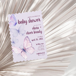 Invitación Beso de mariposa y deseos de bebé | Baby Shower Pu