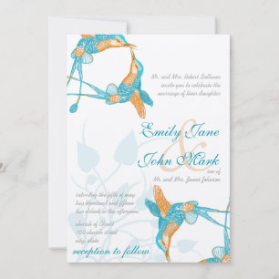 Invitación Beso de Pájaro Colibrí Aves de Amor Boda