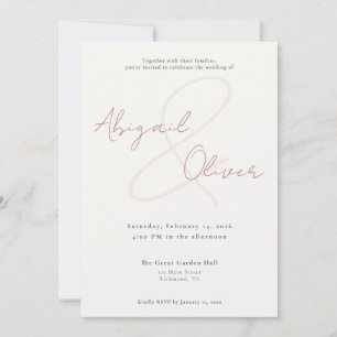 Invitación Beso Elegante y Minimalista   Boda Moderna y Simpl