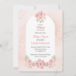 Invitación Beso Floral Pequeño Milagro Baby Shower