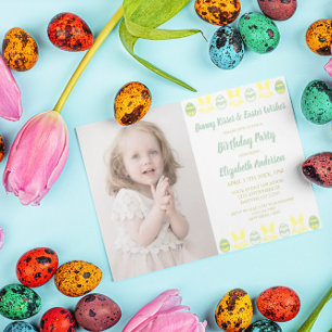 Invitación Besos conejitos y deseos de Pascua Cumpleaños