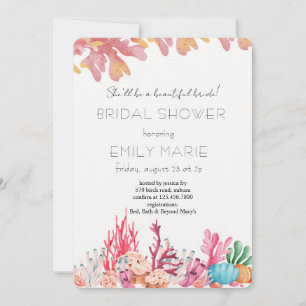 Invitación Besos de coral y deseo oceánico ducha de novia