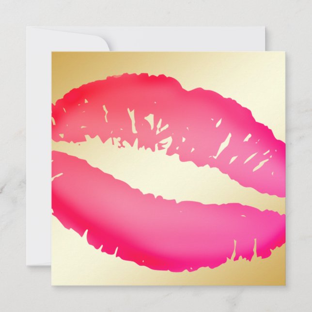 Invitación Besos de lencería 311| Oro (Anverso)