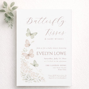 Invitación Besos de Mariposa Baby Shower