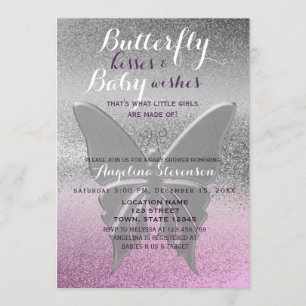 Invitación Besos de Mariposa Baby Shower