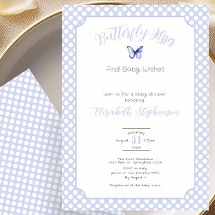 Invitación Besos de Mariposa de Lunares Azules Deseos para el