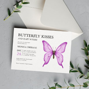 Invitación Besos de mariposa Deseos del bebé Ducha mínima Chi
