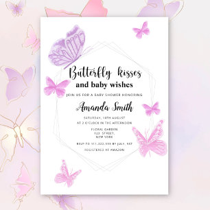Invitación Besos de mariposa en la ducha de bebé