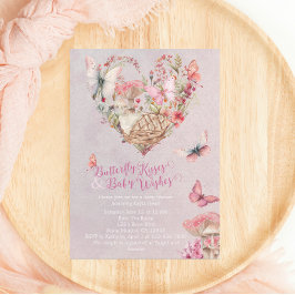 Invitación Besos de mariposa encantados en Baby Shower forest