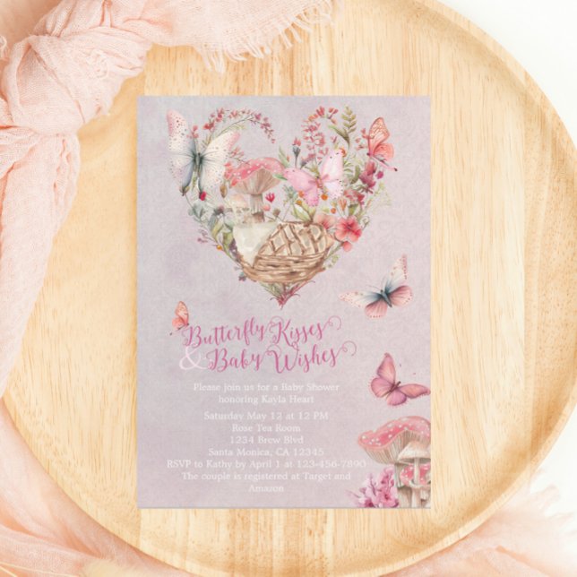 Invitación Besos de mariposa encantados en Baby Shower forest (Subido por el creador)