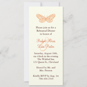 Invitación Besos de mariposa ensayo Cena marfil