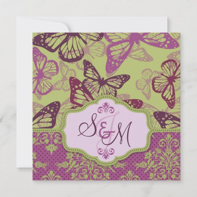 Invitación Besos de mariposa invitan a la boda (Anverso)